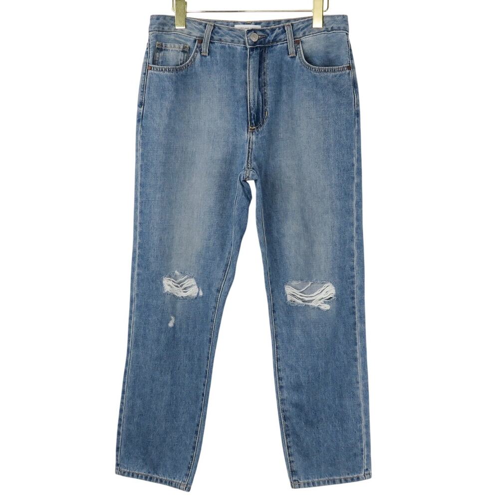 Daryl-Ann Denner Pink Lily High Rise Straight Leg Jeans Size 29 Ripped Mom Jeans